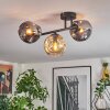 Ripoll ceiling light, globe light Amber, Smoke-coloured, 3-light sources