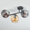 Ripoll ceiling light, globe light Amber, Smoke-coloured, 3-light sources