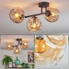 Ripoll ceiling light, globe light Amber, 3-light sources