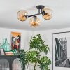Ripoll ceiling light, globe light Amber, 3-light sources