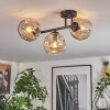 Ripoll ceiling light, globe light Amber, 3-light sources