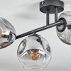 Ripoll ceiling light, globe light clear, Smoke-coloured, 3-light sources