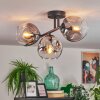 Ripoll ceiling light, globe light clear, Smoke-coloured, 3-light sources