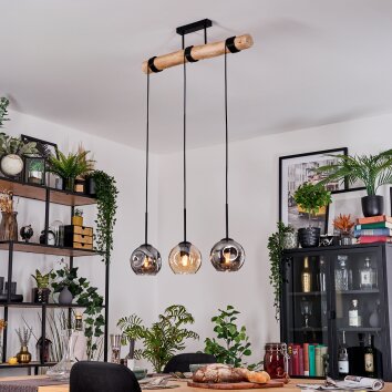Ripoll hanging light, globe light, pendant light Ecru, black, 3-light sources