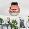 Ripoll ceiling light, globe light clear, coppery, 1-light source