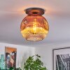 Ripoll ceiling light, globe light clear, coppery, 1-light source