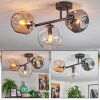 Ripoll ceiling light, globe light Amber, clear, Smoke-coloured, 3-light sources