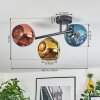Ripoll ceiling light, globe light blue, gold, coppery, 3-light sources