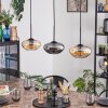 Mertola hanging light, pendant light Amber, Smoke-coloured, 3-light sources