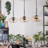 Mertola hanging light, pendant light Amber, clear, 3-light sources
