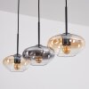 Mertola hanging light, pendant light Amber, clear, Smoke-coloured, 3-light sources