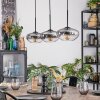 Mertola hanging light, pendant light clear, Smoke-coloured, 3-light sources
