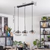 Mertola hanging light, pendant light clear, Smoke-coloured, 3-light sources