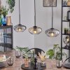 Mertola hanging light, pendant light Amber, clear, Smoke-coloured, 3-light sources