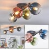 Chehalis ceiling light, globe light blue, green, clear, coppery, 4-light sources