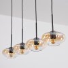 Mertola hanging light, pendant light Amber, clear, 4-light sources