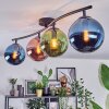 Gastor ceiling light, globe light blue, green, coppery, 4-light sources