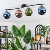 Gastor ceiling light, globe light blue, green, coppery, 4-light sources
