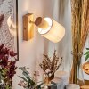 Fallhagen wall light, wall spotlight chrome, Light wood, 1-light source