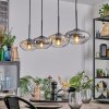 Mertola hanging light, pendant light Amber, clear, Smoke-coloured, 4-light sources