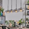 Mertola hanging light, pendant light clear, Smoke-coloured, 4-light sources