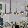 Mertola hanging light, pendant light clear, Smoke-coloured, 4-light sources