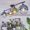 Gastor ceiling light, globe light blue, chrome, green, clear, Smoke-coloured, 4-light sources