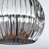 Ripoll ceiling light, globe light chrome, Smoke-coloured, 3-light sources