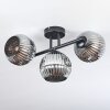 Ripoll ceiling light, globe light chrome, Smoke-coloured, 3-light sources