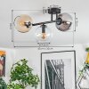 Koyoto ceiling light, globe light Amber, clear, Smoke-coloured, 3-light sources