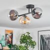 Gastor ceiling light, globe light Amber, clear, Smoke-coloured, 3-light sources