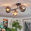 Gastor ceiling light, globe light Amber, clear, Smoke-coloured, 3-light sources