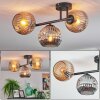Ripoll ceiling light, globe light Amber, Smoke-coloured, 3-light sources