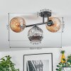 Ripoll ceiling light, globe light Amber, Smoke-coloured, 3-light sources