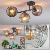 Ripoll ceiling light, globe light clear, Smoke-coloured, 3-light sources