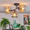 Ripoll ceiling light, globe light Amber, clear, Smoke-coloured, 3-light sources