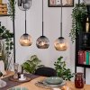 Koyoto hanging light, globe light, pendant light Ecru, black, 3-light sources