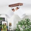 Fallhagen ceiling light, ceiling spotlight chrome, Dark wood, 2-light sources