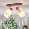 Fallhagen ceiling light, ceiling spotlight chrome, Dark wood, 2-light sources