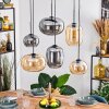 Apedo hanging light, globe light, pendant light Amber, Smoke-coloured, 6-light sources