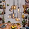 Apedo hanging light, globe light, pendant light Amber, clear, Smoke-coloured, 6-light sources