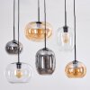 Apedo hanging light, globe light, pendant light Amber, clear, Smoke-coloured, 6-light sources
