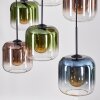 Lauden hanging light, pendant light blue, green, clear, coppery, 6-light sources