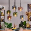 Lauden hanging light, pendant light blue, green, clear, coppery, 6-light sources
