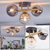 Chehalis ceiling light, globe light gold, black, 3-light sources