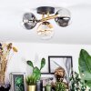 Chehalis ceiling light, globe light gold, black, 3-light sources
