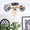 Chehalis ceiling light, globe light gold, black, 3-light sources