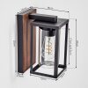 Portalis outdoor wall light, wall light Wood like finish, black, 1-light source