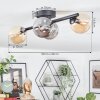 Chehalis ceiling light, globe light Amber, Smoke-coloured, 4-light sources