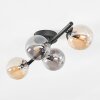 Chehalis ceiling light, globe light Amber, Smoke-coloured, 4-light sources